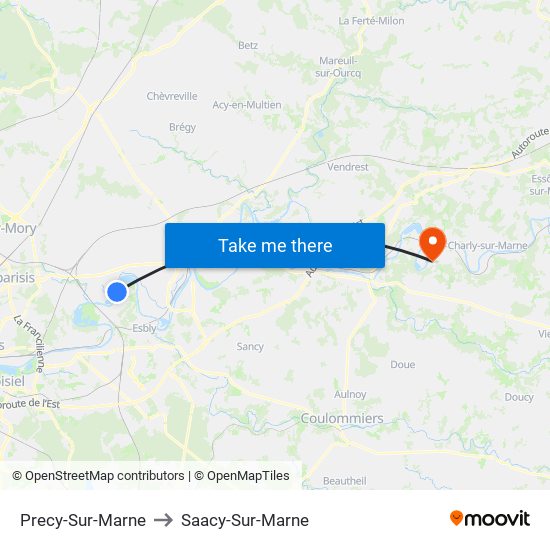 Precy-Sur-Marne to Saacy-Sur-Marne map