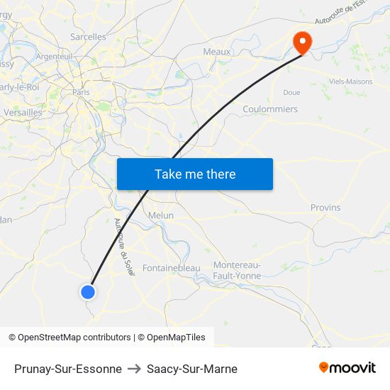 Prunay-Sur-Essonne to Saacy-Sur-Marne map