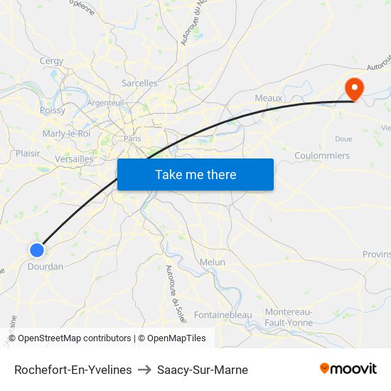 Rochefort-En-Yvelines to Saacy-Sur-Marne map