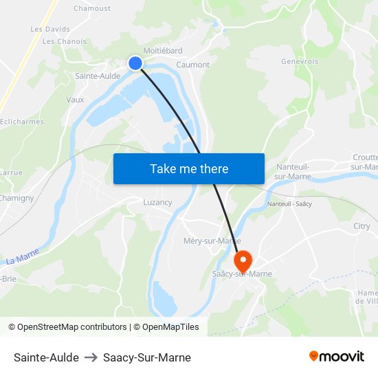 Sainte-Aulde to Saacy-Sur-Marne map