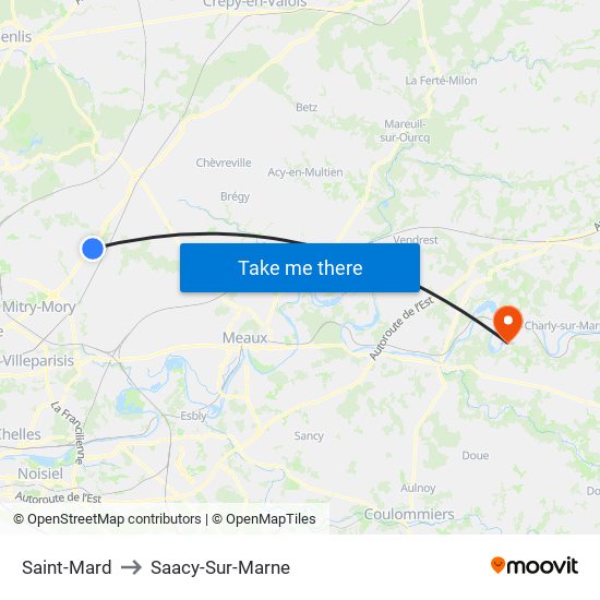 Saint-Mard to Saacy-Sur-Marne map
