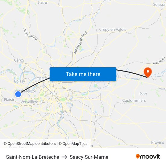 Saint-Nom-La-Breteche to Saacy-Sur-Marne map