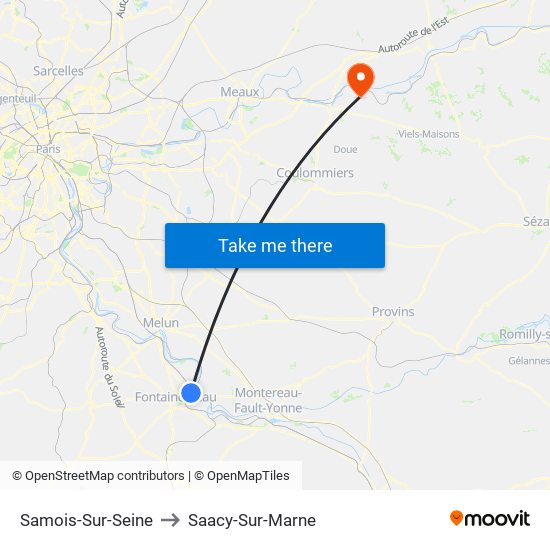 Samois-Sur-Seine to Saacy-Sur-Marne map