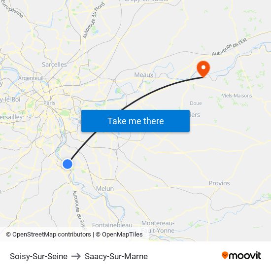 Soisy-Sur-Seine to Saacy-Sur-Marne map