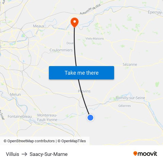Villuis to Saacy-Sur-Marne map