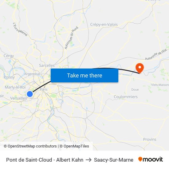 Pont de Saint-Cloud - Albert Kahn to Saacy-Sur-Marne map