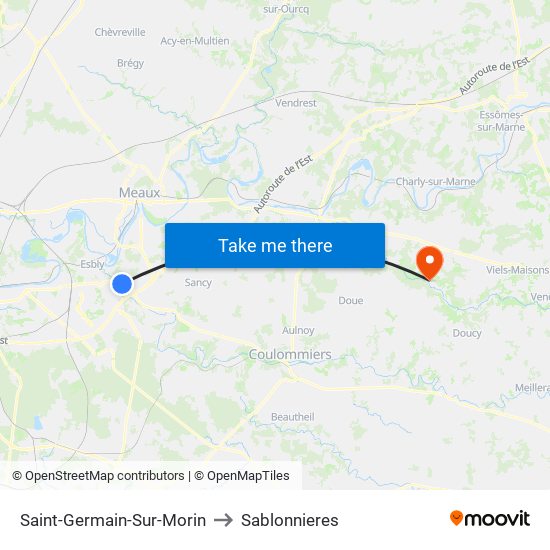 Saint-Germain-Sur-Morin to Sablonnieres map