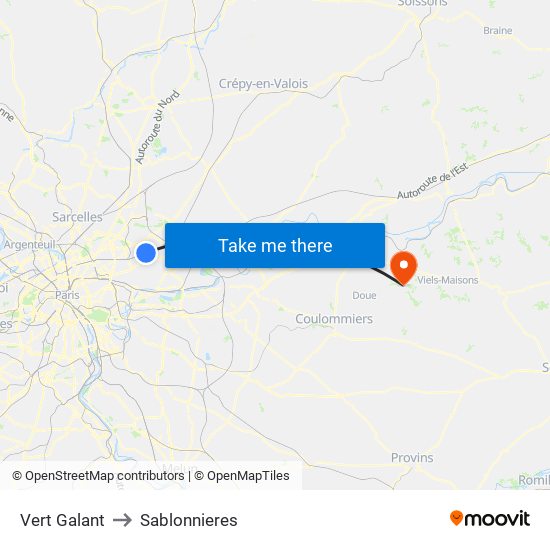 Vert Galant to Sablonnieres map
