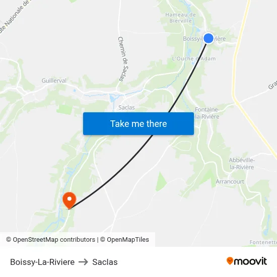Boissy-La-Riviere to Saclas map