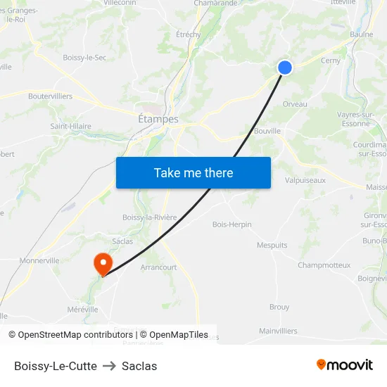 Boissy-Le-Cutte to Saclas map