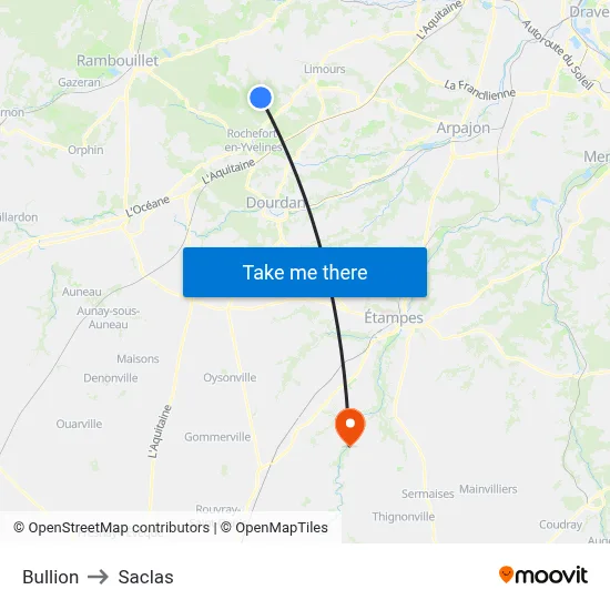 Bullion to Saclas map