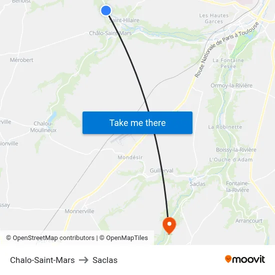 Chalo-Saint-Mars to Saclas map
