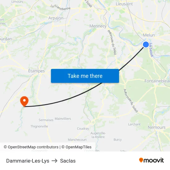 Dammarie-Les-Lys to Saclas map