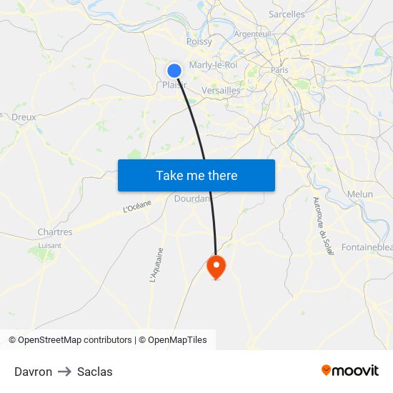 Davron to Saclas map
