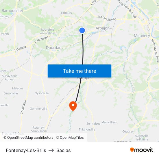 Fontenay-Les-Briis to Saclas map