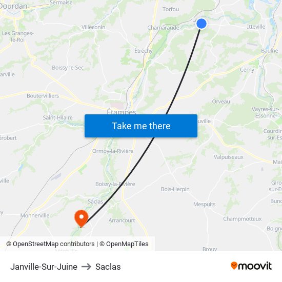 Janville-Sur-Juine to Saclas map