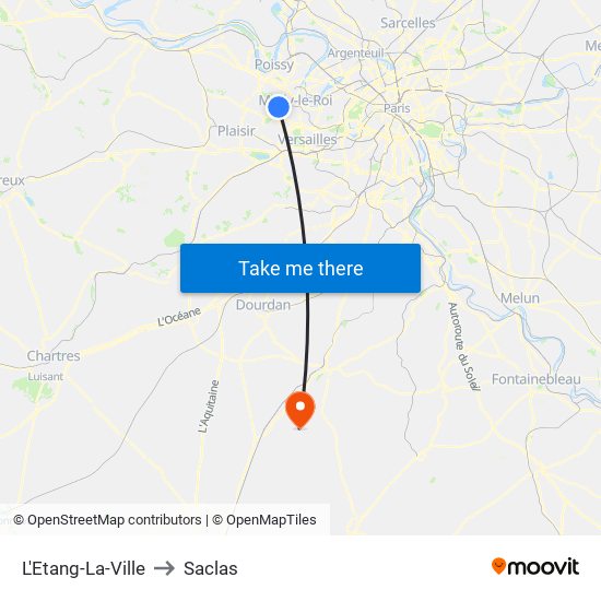 L'Etang-La-Ville to Saclas map
