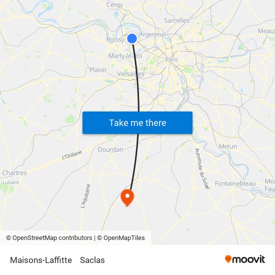 Maisons-Laffitte to Saclas map