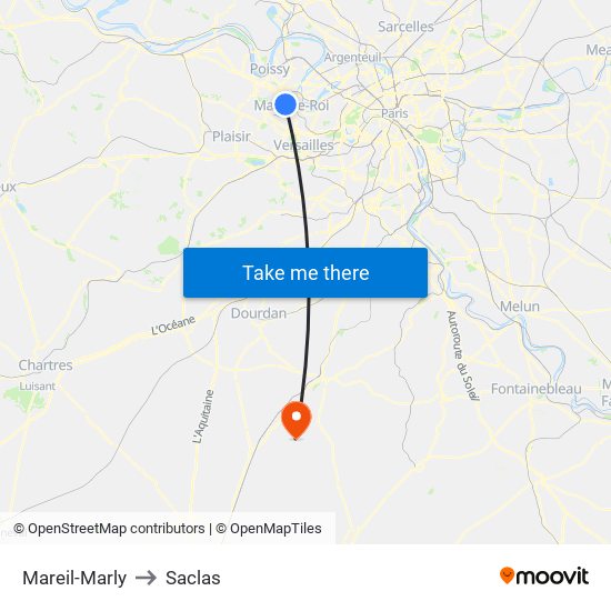 Mareil-Marly to Saclas map