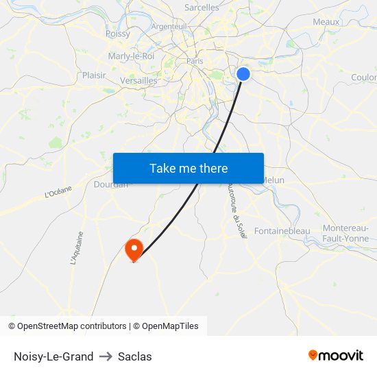 Noisy-Le-Grand to Saclas map