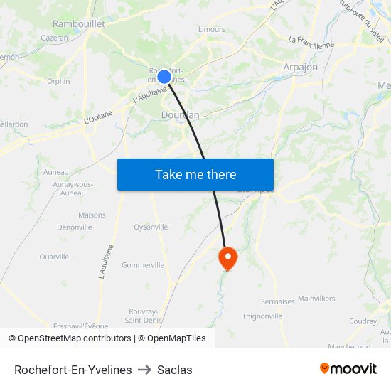 Rochefort-En-Yvelines to Saclas map