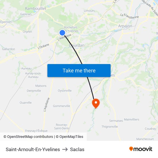 Saint-Arnoult-En-Yvelines to Saclas map