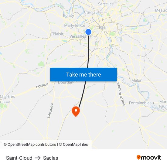 Saint-Cloud to Saclas map