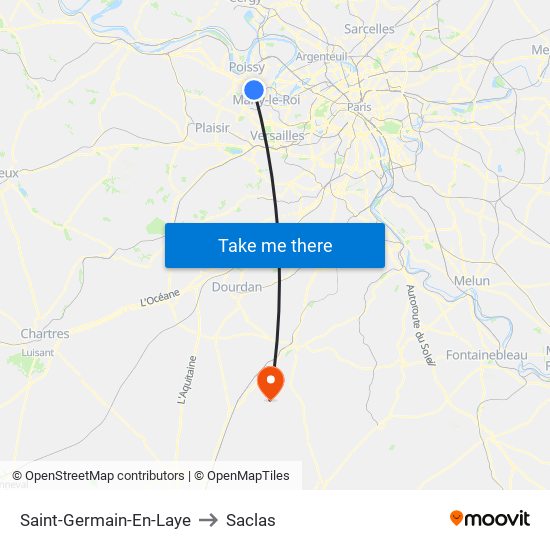 Saint-Germain-En-Laye to Saclas map
