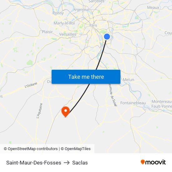 Saint-Maur-Des-Fosses to Saclas map