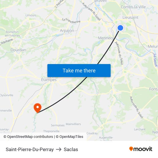 Saint-Pierre-Du-Perray to Saclas map