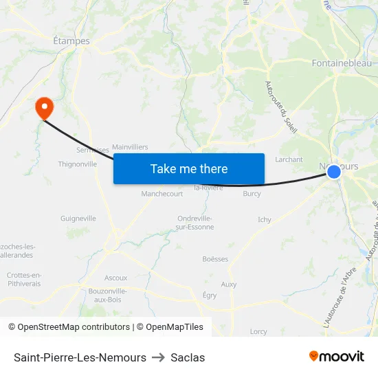 Saint-Pierre-Les-Nemours to Saclas map