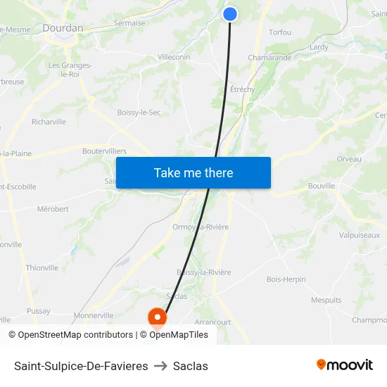 Saint-Sulpice-De-Favieres to Saclas map