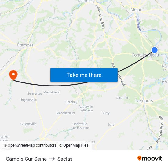 Samois-Sur-Seine to Saclas map
