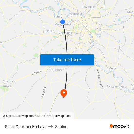 Saint-Germain-En-Laye to Saclas map