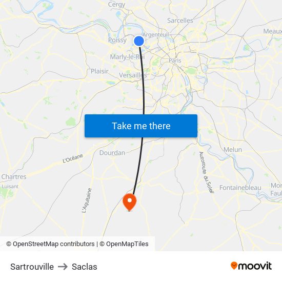 Sartrouville to Saclas map