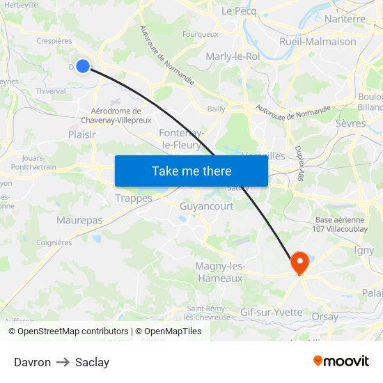 Davron to Saclay map