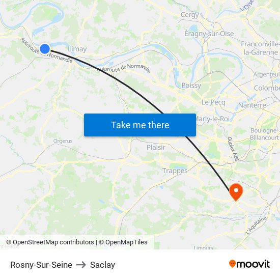 Rosny-Sur-Seine to Saclay map