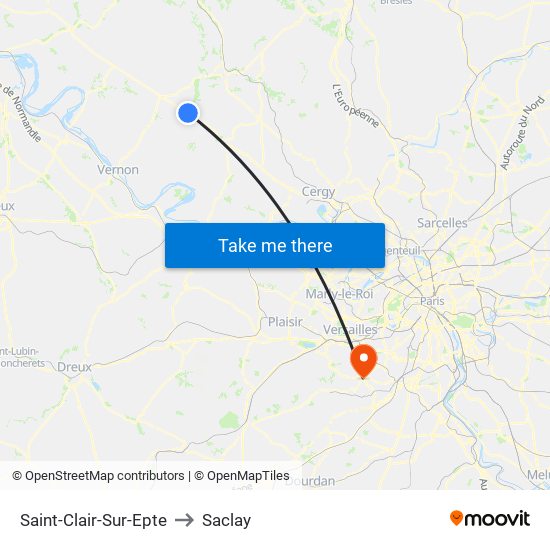 Saint-Clair-Sur-Epte to Saclay map