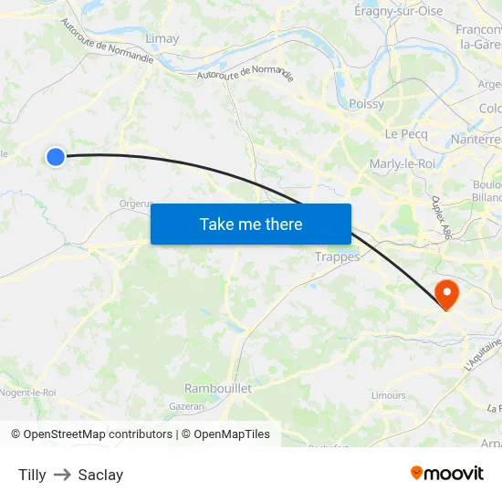 Tilly to Saclay map
