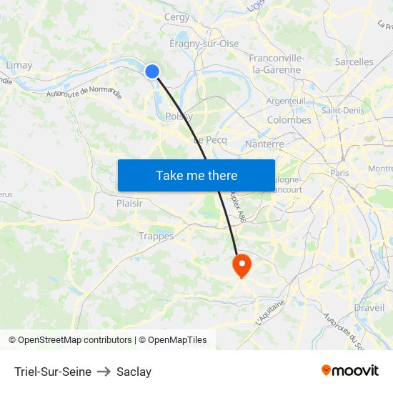 Triel-Sur-Seine to Saclay map