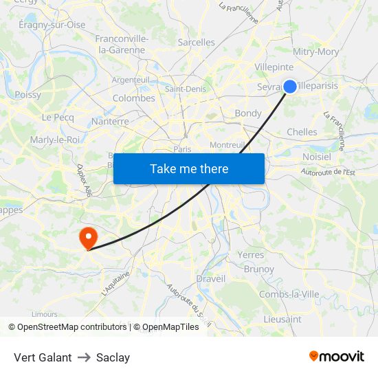 Vert Galant to Saclay map