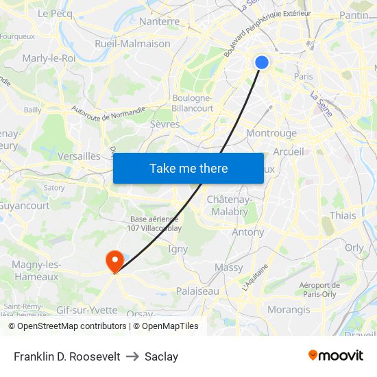 Franklin D. Roosevelt to Saclay map