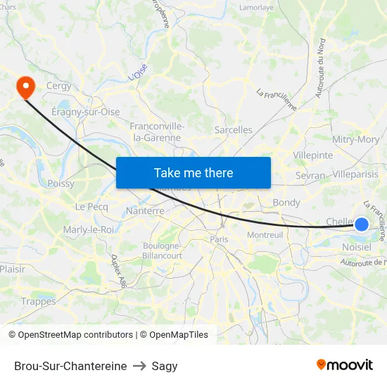Brou-Sur-Chantereine to Sagy map
