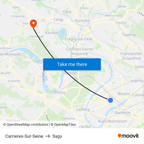 Carrieres-Sur-Seine to Sagy map