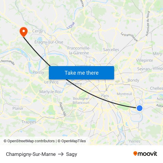 Champigny-Sur-Marne to Sagy map
