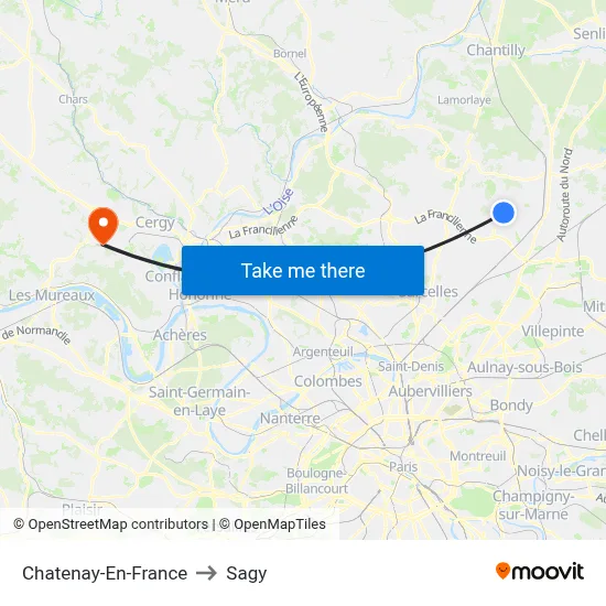 Chatenay-En-France to Sagy map