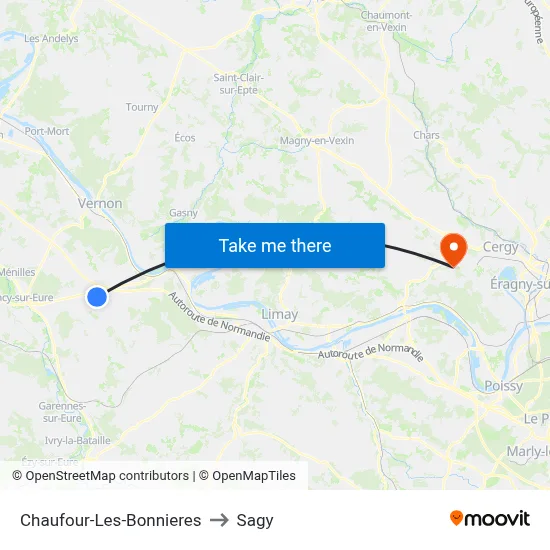 Chaufour-Les-Bonnieres to Sagy map