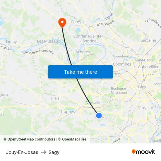 Jouy-En-Josas to Sagy map