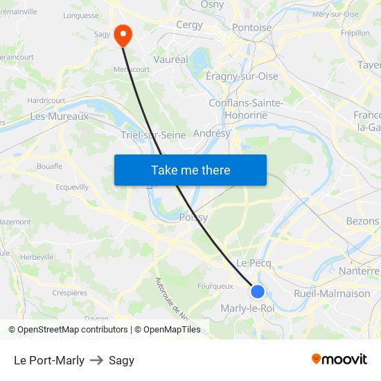 Le Port-Marly to Sagy map