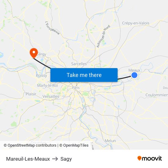 Mareuil-Les-Meaux to Sagy map